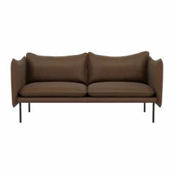 Tiki soffa 2-sits Vintage Tabacco-svarta stålben