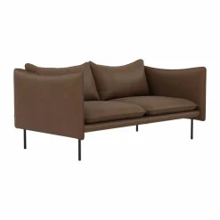 Tiki soffa 2-sits Vintage Tabacco-svarta stålben