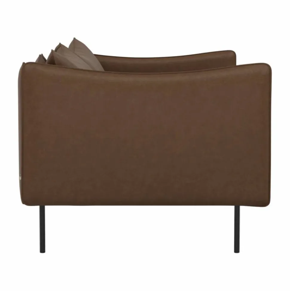 Tiki soffa 2-sits Vintage Tabacco-svarta stålben