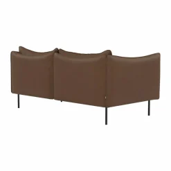 Tiki soffa 2-sits Vintage Tabacco-svarta stålben