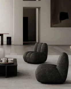 Toe loungefåtölj bouclé Deep taupe
