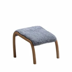 Torparen/Patronen fotpall fårskinn graphite oljad ek