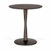 Torsion matbord Brunlackerad ek Ø70 cm
