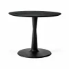 Torsion matbord Svartlackerad ek Ø90x69 cm