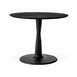 Torsion matbord Svartlackerad ek Ø90x69 cm