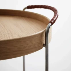 Trayo brickbord Ø40 cm laminat Svart kromstativ ekkant