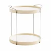 Trayo brickbord Ø50 cm laminat Vit kromstativ askkant