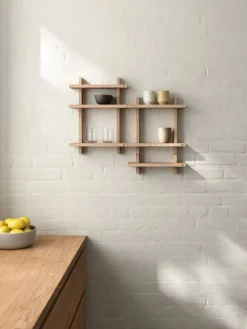 Treat vägghylla dubbel Oak 34x12x34 cm