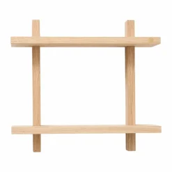 Treat vägghylla dubbel Oak 34x12x34 cm
