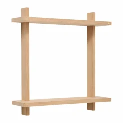 Treat vägghylla dubbel Oak 50x12x50 cm