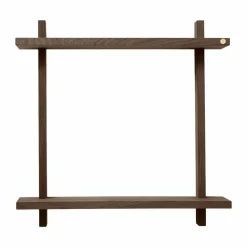 Treat vägghylla dubbel Smoked Oiled Oak 50x12x50 cm