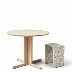 Trefoil matbord Ø90 cm Vit ek