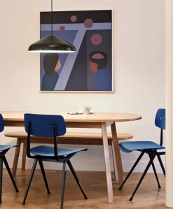 Triangle Leg bänk water-based lacquered oak 150 cm