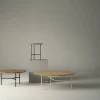 Tribeca sidobord ek såpad rustik satinkromade ben ø47 cm