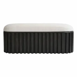 Tribu bänk linne Coffee-white chalk