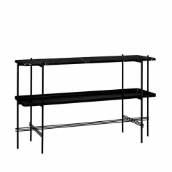 TS Console avlastningsbord 120x30x72 cm black marquina marble-svart stativ-med bricka