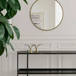 TS Console avlastningsbord 120x30x72 cm green guatemala marble-svart stativ-med bricka