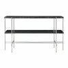 TS Console avlastningsbord 120x30x72 cm Black marquina marble-stål