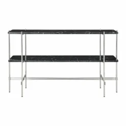TS Console avlastningsbord 120x30x72 cm Black marquina marble-stål