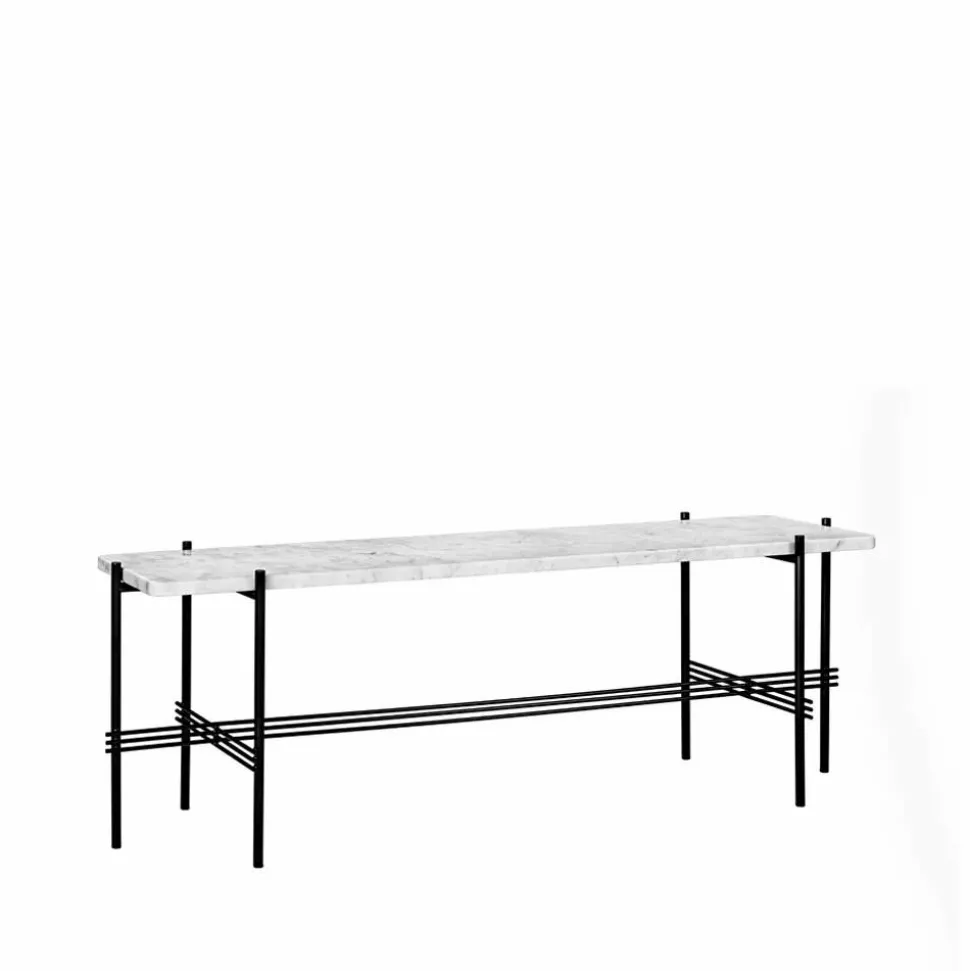 TS Console 1 konsolbord marmor vit svartlackat stativ