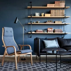 TS Round soffbord black marquina marble ø105 svart stativ