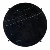 TS soffbord svarta ben Ø 55 cm svart marmor