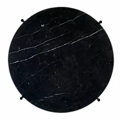 TS soffbord svarta ben Ø 55 cm svart marmor