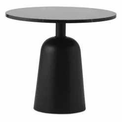Turn justerbart bord Ø55 cm Svart marmor