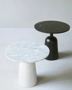 Turn justerbart bord Ø55 cm Svart marmor