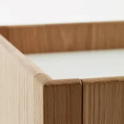 Upper sideboard Ek krökskiva vitt glas 63 5x84