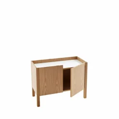 Upper sideboard Ek krökskiva vitt glas 63 5x84