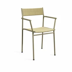 Vev karmstol Grey beige-natural rope