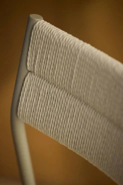 Vev karmstol Grey beige-natural rope