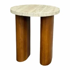 Vikman sidobord Ek-beige travertin