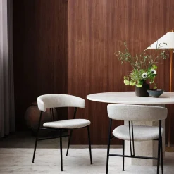 Violin dining chair Karakorum 001 ivory-black matt