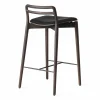 Vipp484 Cabin counter barstol 83 cm Dark oak-black leather
