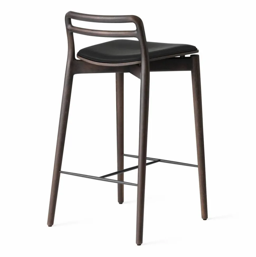 Vipp484 Cabin counter barstol 83 cm Dark oak-black leather