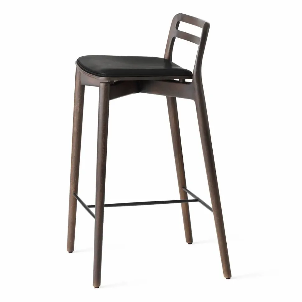 Vipp484 Cabin counter barstol 83 cm Dark oak-black leather