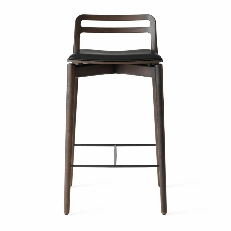 Vipp484 Cabin counter barstol 83 cm Dark oak-black leather
