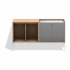Vipp675 Cabinet skåp - Ljus ek-aluminium-marmor 120x68x38 cm