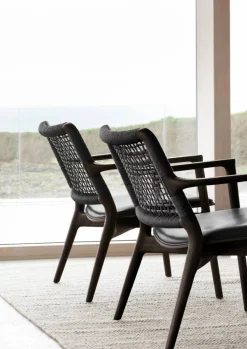 Vipp488 Cabin loungefåtölj Dark oak-black leather