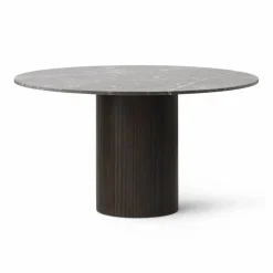Vipp494 Cabin matbord Ø130 cm Grey marble-dark oak