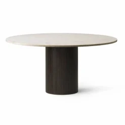 Vipp495 Cabin matbord Ø150 cm Light Jura marble-dark oak
