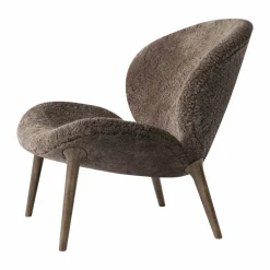 Vipp469 Lodge loungefåtölj low back Curly 07 umber-dark oak