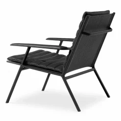 Vipp456 loungefåtölj Black aluminium-black leather