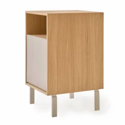 Vipp672 sängbord Ljus ek-ljus aluminium 31 5x60x38 cm