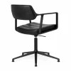 Vipp453+ Swivel kontorsstol Black aluminium-black leather