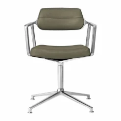Vipp453 Swivel kontorsstol Leather bosco green-pol. aluminium