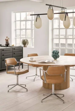 Vipp453 Swivel kontorsstol Leather camel-pol. aluminium