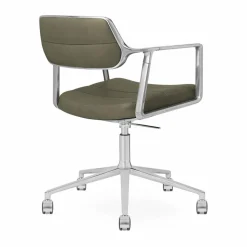 Vipp453+ Swivel kontorsstol med hjul Pol. aluminium-bosco green